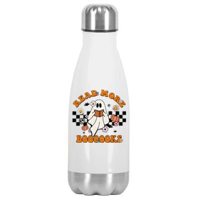 Groovy Halloween Read More Books Cute Boo Read A Book Stainless Steel Insulated Water Bottle