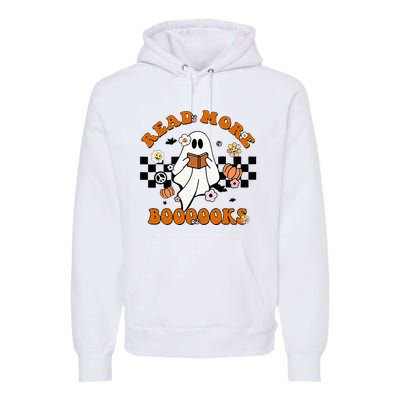 Groovy Halloween Read More Books Cute Boo Read A Book Premium Hoodie