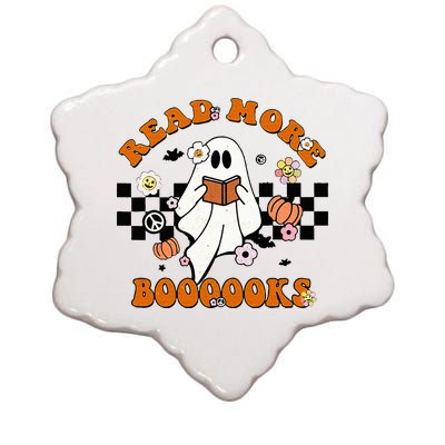 Groovy Halloween Read More Books Cute Boo Read A Book Ceramic Star Ornament