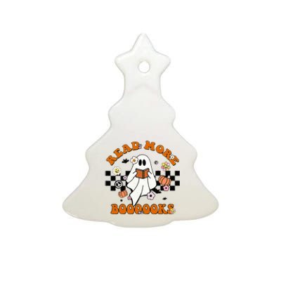 Groovy Halloween Read More Books Cute Boo Read A Book Ceramic Tree Ornament