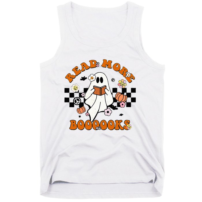 Groovy Halloween Read More Books Cute Boo Read A Book Tank Top