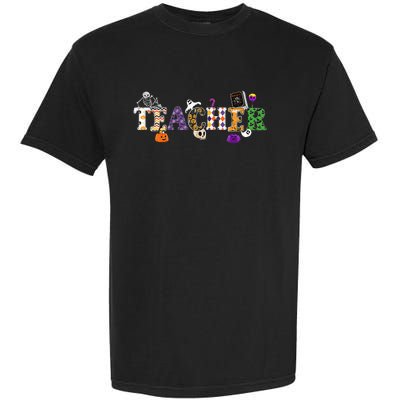 Groovy Halloween Retro Teacher Life Garment-Dyed Heavyweight T-Shirt