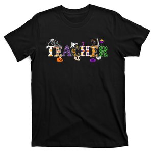 Groovy Halloween Retro Teacher Life T-Shirt