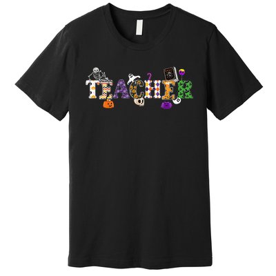 Groovy Halloween Retro Teacher Life Premium T-Shirt