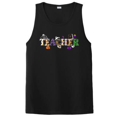 Groovy Halloween Retro Teacher Life PosiCharge Competitor Tank