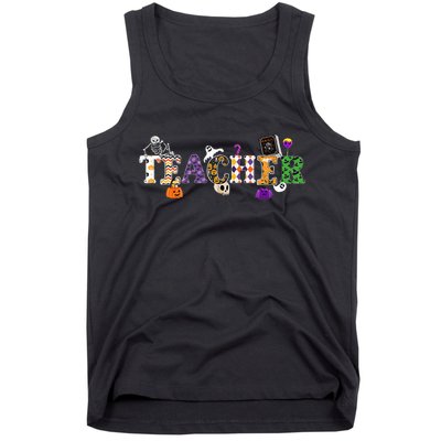 Groovy Halloween Retro Teacher Life Tank Top