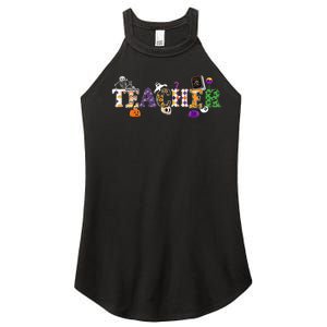 Groovy Halloween Retro Teacher Life Women's Perfect Tri Rocker Tank