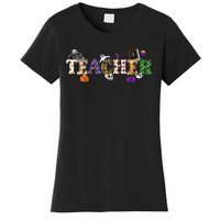 Groovy Halloween Retro Teacher Life Women's T-Shirt