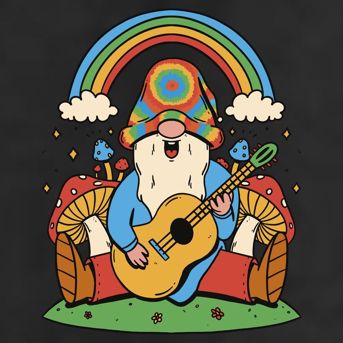 Gnome Hippie Rainbow Guitar Adult Drive Performance Visor