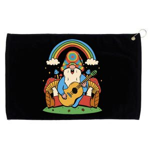 Gnome Hippie Rainbow Guitar Grommeted Golf Towel