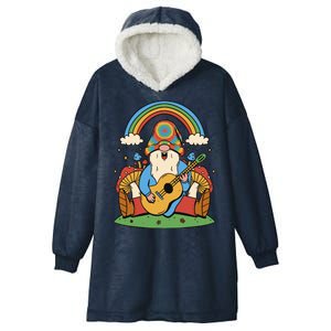 Gnome Hippie Rainbow Guitar Hooded Wearable Blanket