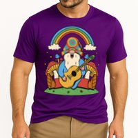Gnome Hippie Rainbow Guitar Cooling Performance Crew T-Shirt