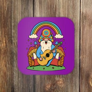 Gnome Hippie Rainbow Guitar Coaster