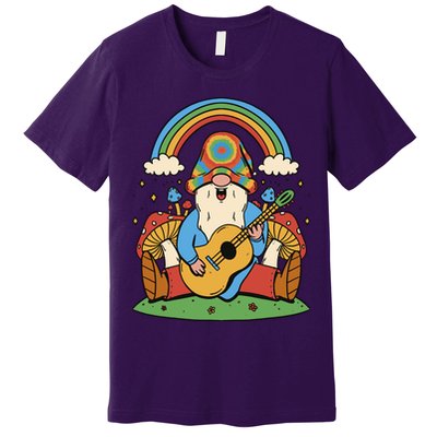 Gnome Hippie Rainbow Guitar Premium T-Shirt