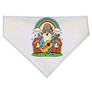 Gnome Hippie Rainbow Guitar USA-Made Doggie Bandana