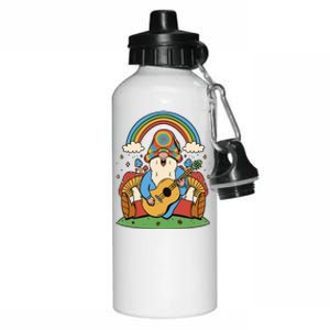 Gnome Hippie Rainbow Guitar Aluminum Water Bottle