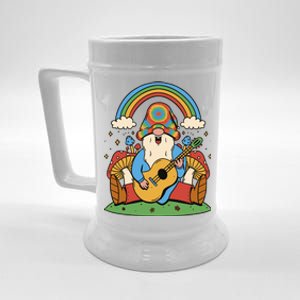 Gnome Hippie Rainbow Guitar Beer Stein