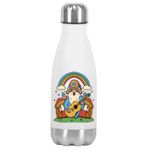 Gnome Hippie Rainbow Guitar Stainless Steel Insulated Water Bottle