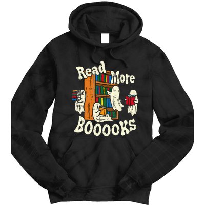 Groovy Halloween Read More Books Cute Boo Student Teacher Tie Dye Hoodie