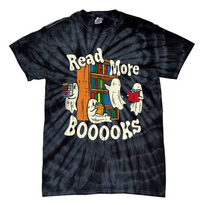 Groovy Halloween Read More Books Cute Boo Student Teacher Tie-Dye T-Shirt