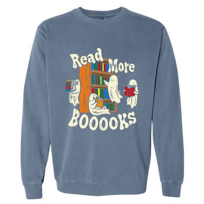 Groovy Halloween Read More Books Cute Boo Student Teacher Garment-Dyed Sweatshirt