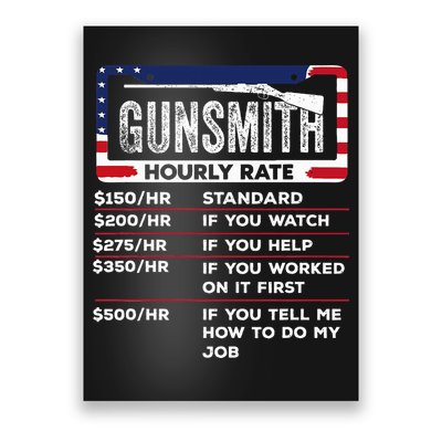 Gunsmith Hourly Rate.Gunsmith Funny Gunsmithing Gun Poster