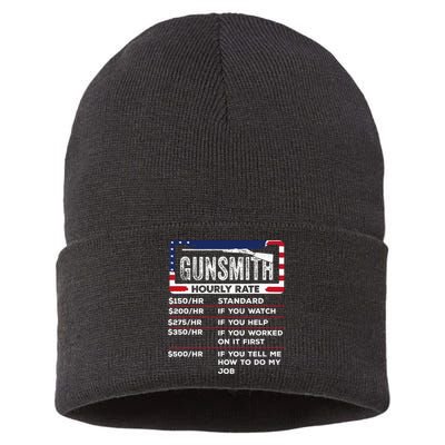 Gunsmith Hourly Rate.Gunsmith Funny Gunsmithing Gun Sustainable Knit Beanie