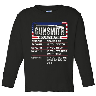 Gunsmith Hourly Rate.Gunsmith Funny Gunsmithing Gun Toddler Long Sleeve Shirt