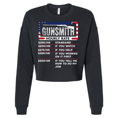 Gunsmith Hourly Rate.Gunsmith Funny Gunsmithing Gun Cropped Pullover Crew