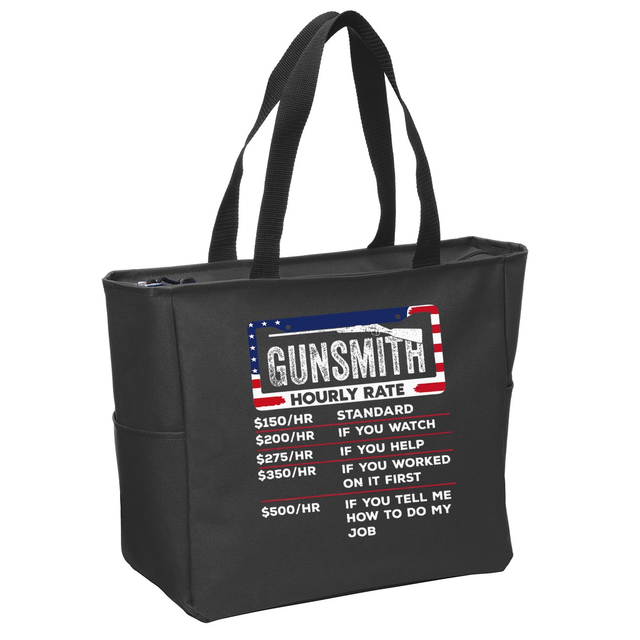 Gunsmith Hourly Rate.Gunsmith Funny Gunsmithing Gun Zip Tote Bag