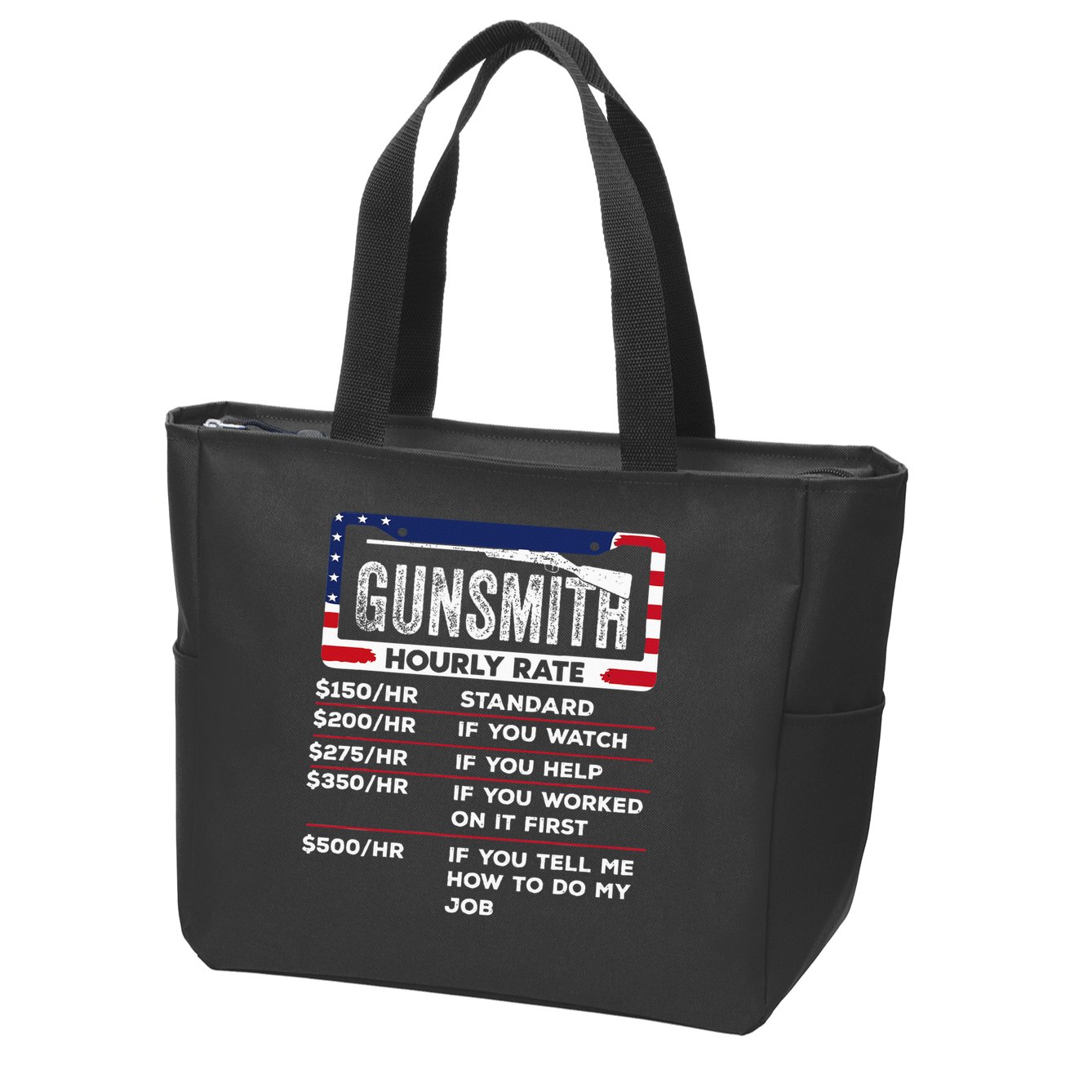 Gunsmith Hourly Rate.Gunsmith Funny Gunsmithing Gun Zip Tote Bag