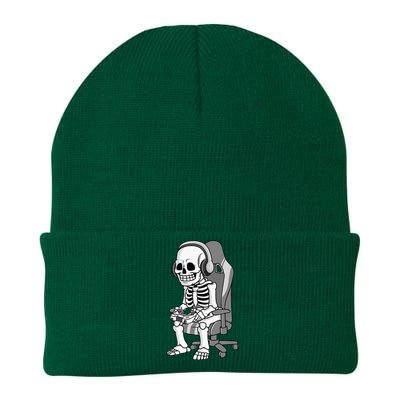 Gaming Halloween Skeleton Scary Gamer Knit Cap Winter Beanie