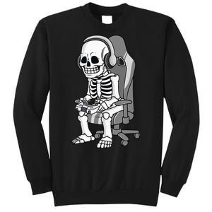 Gaming Halloween Skeleton Scary Gamer Sweatshirt