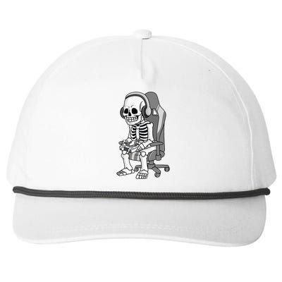 Gaming Halloween Skeleton Scary Gamer Snapback Five-Panel Rope Hat