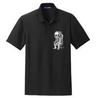 Gaming Halloween Skeleton Scary Gamer Dry Zone Grid Polo