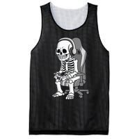 Gaming Halloween Skeleton Scary Gamer Mesh Reversible Basketball Jersey Tank