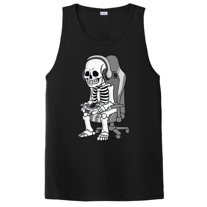 Gaming Halloween Skeleton Scary Gamer PosiCharge Competitor Tank