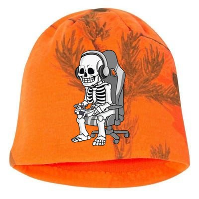 Gaming Halloween Skeleton Scary Gamer Kati - Camo Knit Beanie