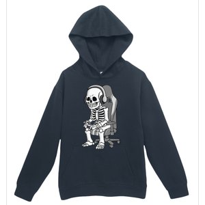 Gaming Halloween Skeleton Scary Gamer Urban Pullover Hoodie