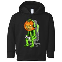 Gaming Halloween Skeleton Jack O Lantern Gamer Toddler Hoodie