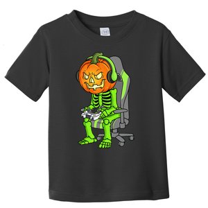 Gaming Halloween Skeleton Jack O Lantern Gamer Toddler T-Shirt