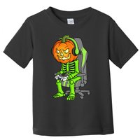 Gaming Halloween Skeleton Jack O Lantern Gamer Toddler T-Shirt