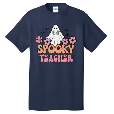 Groovy Halloween Spooky Teacher Trick Or Teach Teacher Gift Tall T-Shirt