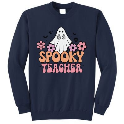 Groovy Halloween Spooky Teacher Trick Or Teach Teacher Gift Tall Sweatshirt