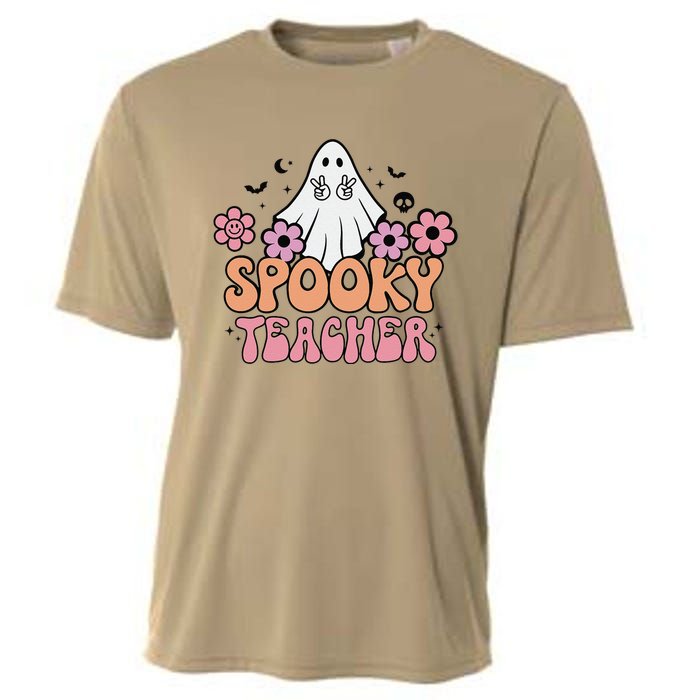 Groovy Halloween Spooky Teacher Trick Or Teach Teacher Gift Cooling Performance Crew T-Shirt