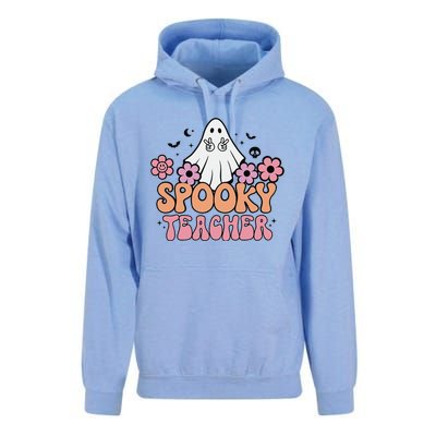 Groovy Halloween Spooky Teacher Trick Or Teach Teacher Gift Unisex Surf Hoodie