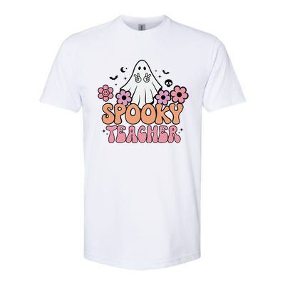 Groovy Halloween Spooky Teacher Trick Or Teach Teacher Gift Softstyle CVC T-Shirt