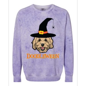 Goldendoodle Halloween Spooky Golden Doodle Dog Gift Colorblast Crewneck Sweatshirt