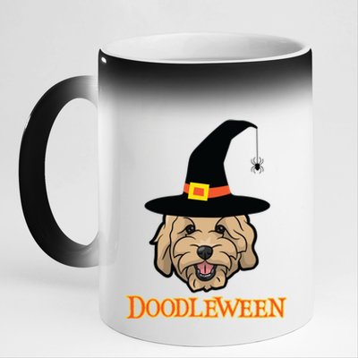 Goldendoodle Halloween Spooky Golden Doodle Dog Gift 11oz Black Color Changing Mug