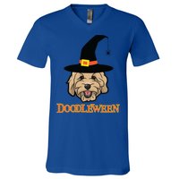 Goldendoodle Halloween Spooky Golden Doodle Dog Gift V-Neck T-Shirt